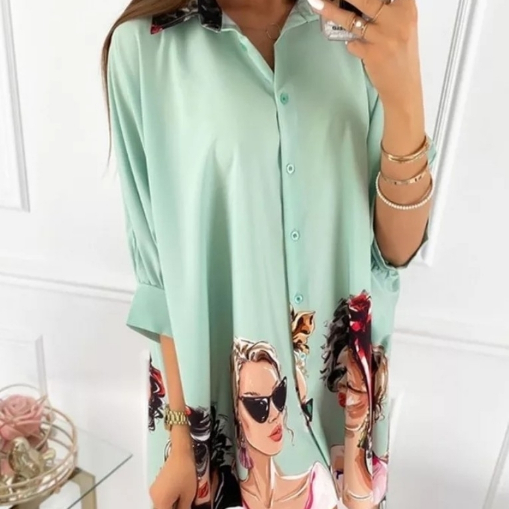 Fashion Button Down Tshirt Dress